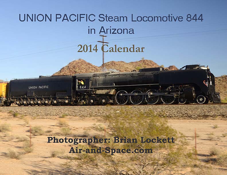 Lockett Books Calendar Catalog: Union Pacific Steam Locomotive 844 in Arizona